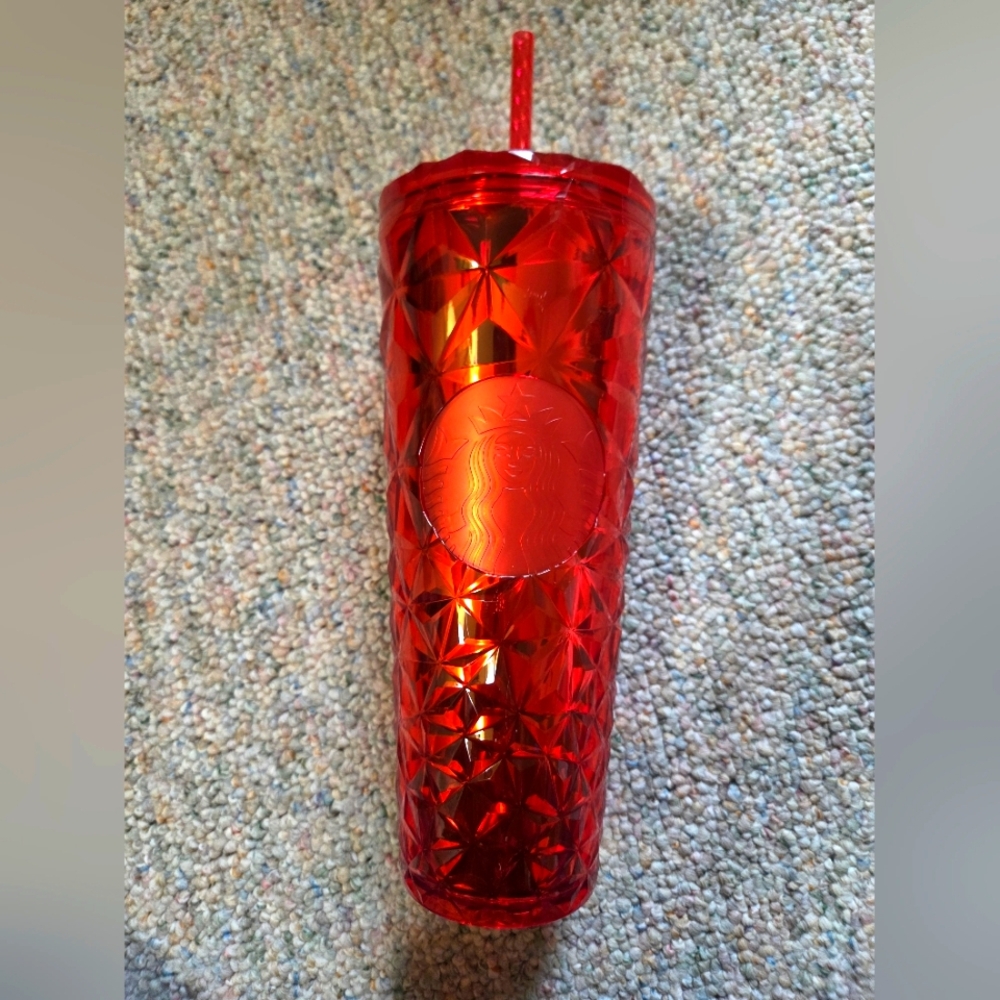 Starbucks Red 2023 Prism Textured Tumbler with Straw